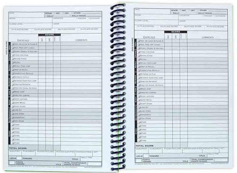 Obedience Competition Recordbook - Green